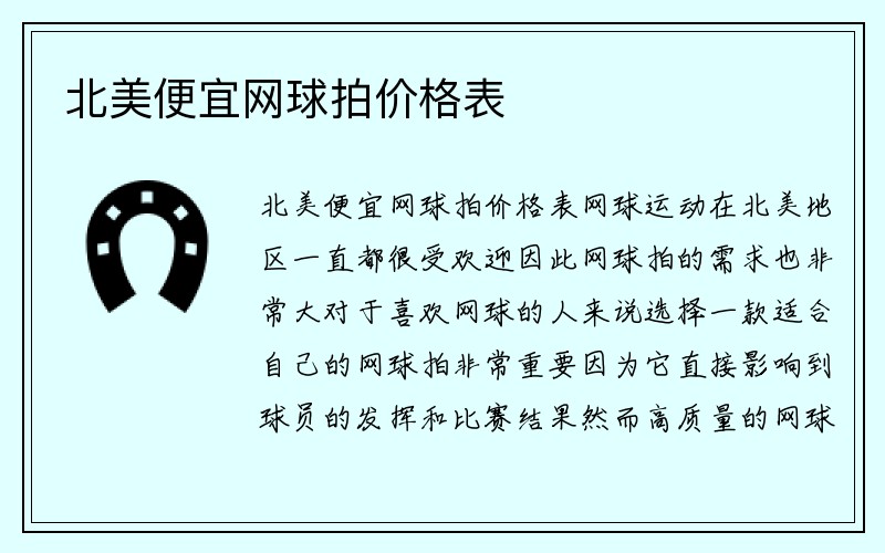 北美便宜网球拍价格表